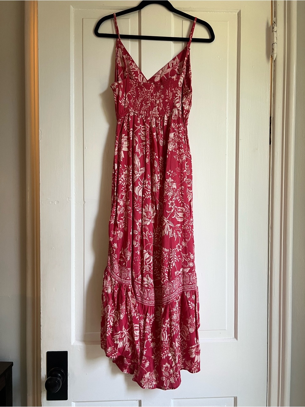 Angie Floral High-Low Spaghetti Strap Dress in Pink - Picture 2 of 4